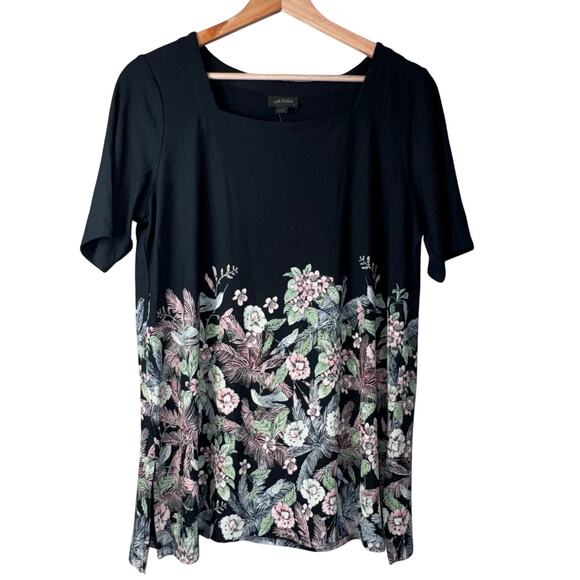 J. Jill Wearever Collection Floral Bird Small Petite Top - Picture 1 of 6